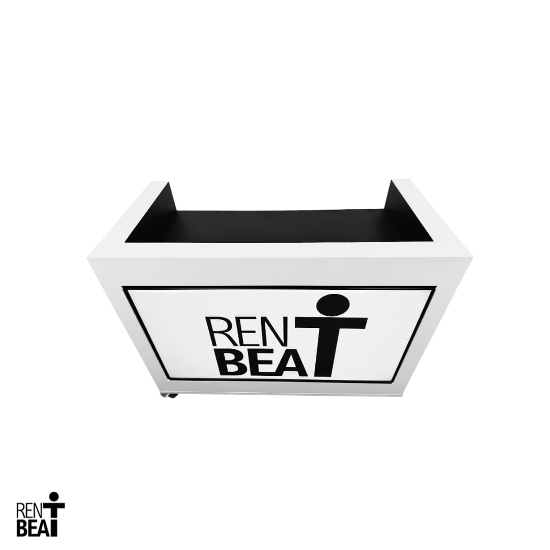 DJ Booth — wit + 55 inch scherm